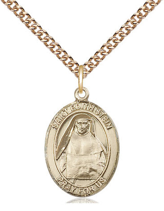 14kt Gold Filled Saint Edith Stein Medal Religious Jewelry Engraved Catholic Saint Jewelry