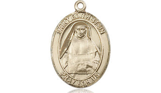 14kt Gold Saint Edith Stein Medal Engraved Catholic Saint Jewelry