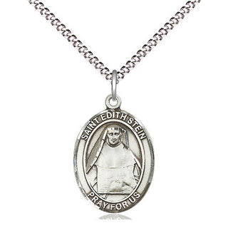 Pewter Saint Edith Stein Medal Religious Jewelry Engraved Catholic Saint Jewelry