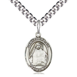 Pewter Saint Edith Stein Medal Religious Jewelry Engraved Catholic Saint Jewelry