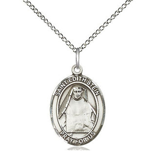 Sterling Silver Saint Edith Stein Medal Religious Jewelry Engraved Catholic Saint Jewelry