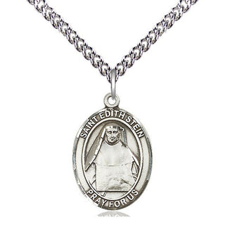 Sterling Silver Saint Edith Stein Medal Religious Jewelry Engraved Catholic Saint Jewelry