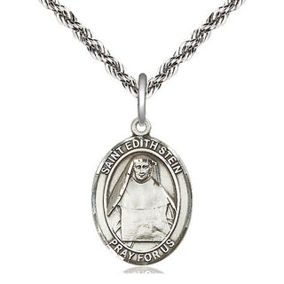 Sterling Silver Saint Edith Stein Medal Religious Jewelry Engraved Catholic Saint Jewelry