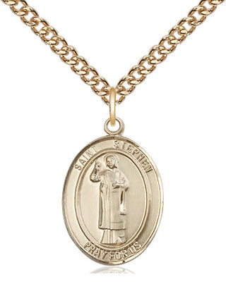 14kt Gold Filled Saint Stephen the Martyr Medal Religious Jewelry Engraved Catholic Saint Jewelry