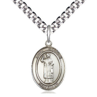 Pewter Saint Stephen the Martyr Medal Religious Jewelry Engraved Catholic Saint Jewelry