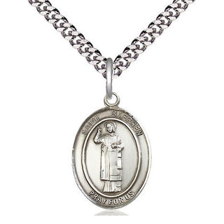 Pewter Saint Stephen the Martyr Medal Religious Jewelry Engraved Catholic Saint Jewelry