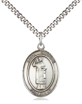 Sterling Silver Saint Stephen the Martyr Medal Religious Jewelry Engraved Catholic Saint Jewelry