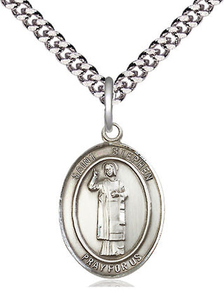 Sterling Silver Saint Stephen the Martyr Medal Religious Jewelry Engraved Catholic Saint Jewelry