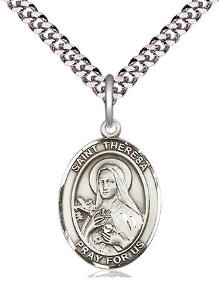 Pewter Saint Theresa Medal Religious Jewelry Engraved Catholic Saint Jewelry