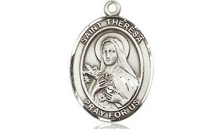 Pewter Saint Theresa Medal Engraved Catholic Saint Jewelry
