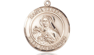 14kt Gold Filled Santa Teresita Medal Engraved Catholic Saint Jewelry