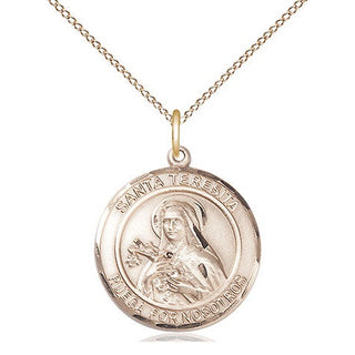 14kt Gold Filled Santa Teresita Medal Religious Jewelry Engraved Catholic Saint Jewelry