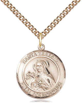 14kt Gold Filled Santa Teresita Medal Religious Jewelry Engraved Catholic Saint Jewelry