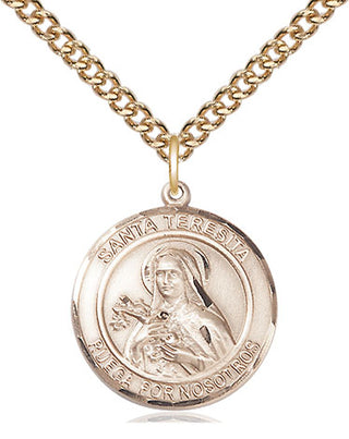 14kt Gold Filled Santa Teresita Medal Religious Jewelry Engraved Catholic Saint Jewelry