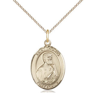 14kt Gold Filled Saint Thomas the Apostle Medal Religious Jewelry Engraved Catholic Saint Jewelry