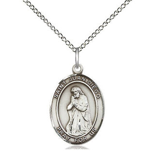 Sterling Silver Saint Juan Diego Medal Religious Jewelry