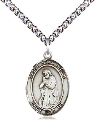 Sterling Silver Saint Juan Diego Medal Religious Jewelry