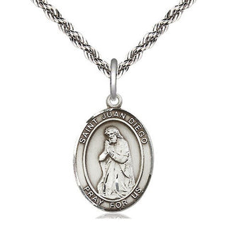 Sterling Silver Saint Juan Diego Medal Religious Jewelry