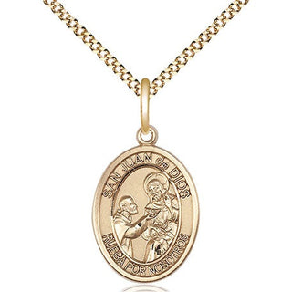 14kt Gold Filled San Juan de Dios Medal Religious Jewelry Engraved Catholic Saint Jewelry