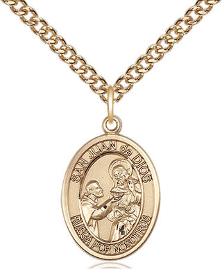 14kt Gold Filled San Juan de Dios Medal Religious Jewelry Engraved Catholic Saint Jewelry