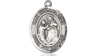 Sterling Silver San Juan de Dios Medal Religious Jewelry Engraved Catholic Saint Jewelry