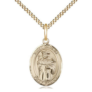 14kt Gold Filled Saint Casimir of Poland Medal Religious Jewelry Engraved Catholic Saint Jewelry