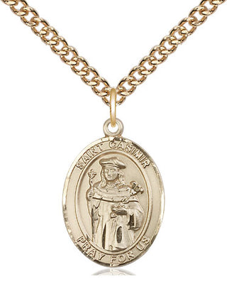 14kt Gold Filled Saint Casimir of Poland Medal Religious Jewelry Engraved Catholic Saint Jewelry