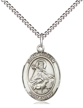 Pewter Saint William of Rochester Medal Religious Jewelry Engraved Catholic Saint Jewelry