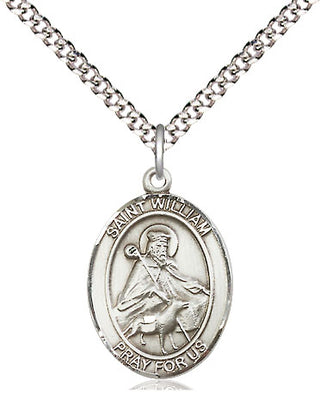 Pewter Saint William of Rochester Medal Religious Jewelry Engraved Catholic Saint Jewelry