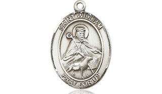 Pewter Saint William of Rochester Medal Engraved Catholic Saint Jewelry