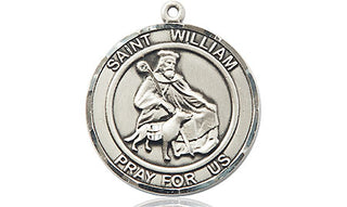 Pewter Saint William of Rochester Medal Engraved Catholic Saint Jewelry