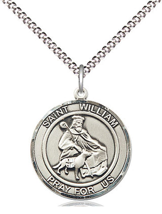 Pewter Saint William of Rochester Medal Religious Jewelry Engraved Catholic Saint Jewelry