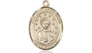14kt Gold Our Lady of la Vang Medal Engraved Catholic Saint Jewelry