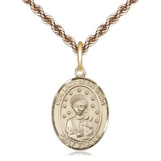 14kt Gold Our Lady of la Vang Medal Engraved Catholic Saint Jewelry