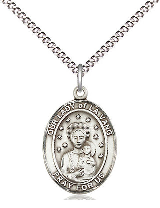 Sterling Silver Our Lady of la Vang Medal Religious Jewelry Engraved Catholic Saint Jewelry