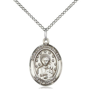 Sterling Silver Our Lady of la Vang Medal Religious Jewelry Engraved Catholic Saint Jewelry