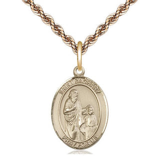 14kt Gold Filled Saint Zachary Medal Religious Jewelry Engraved Catholic Saint Jewelry