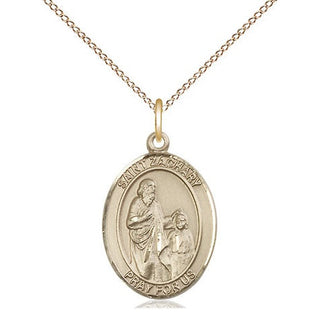 14kt Gold Saint Zachary Medal Engraved Catholic Saint Jewelry