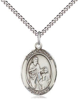 Pewter Saint Zachary Medal Religious Jewelry Engraved Catholic Saint Jewelry