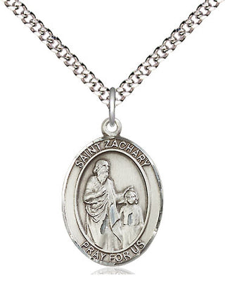 Sterling Silver Saint Zachary Medal Religious Jewelry Engraved Catholic Saint Jewelry