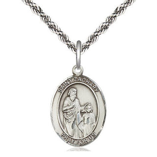 Sterling Silver Saint Zachary Medal Religious Jewelry Engraved Catholic Saint Jewelry