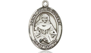 Sterling Silver Saint Julie Billiart Medal Religious Jewelry Engraved Catholic Saint Jewelry