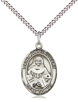 Sterling Silver Saint Julie Billiart Medal Religious Jewelry Engraved Catholic Saint Jewelry