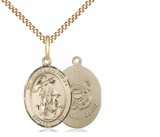 14kt Gold Filled Guardian Angel Coast Guard Medal Religious Jewelry