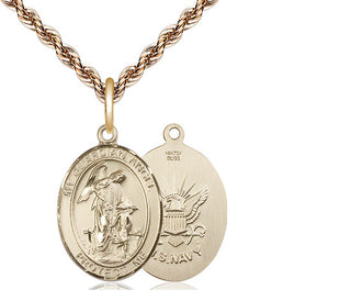 14kt Gold Filled Guardian Angel Navy Medal | Medium