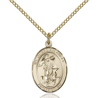 14kt Gold Filled Guardian Angel Medal Religious Jewelry Engraved Catholic Saint Jewelry