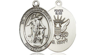 Pewter Guardian Angel Navy Medal