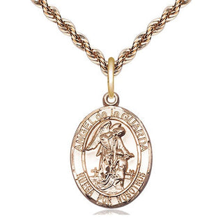 14kt Gold Filled Angel de la Guarda Medal Religious Jewelry Engraved Catholic Saint Jewelry