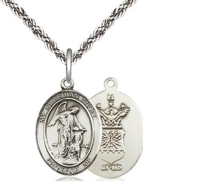 Sterling Silver Guardian Angel Air Force Medal Religious Jewelry