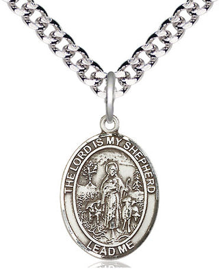 Pewter Lord Is My Shepherd Medal Religious Jewelry Engraved Catholic Saint Jewelry